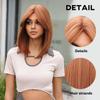 ALAN EATON Short Straight Wig Orange Wig Good Quality Synthetic Wigs for Women Party Natural High Temperature Women's Full Hair Wigs