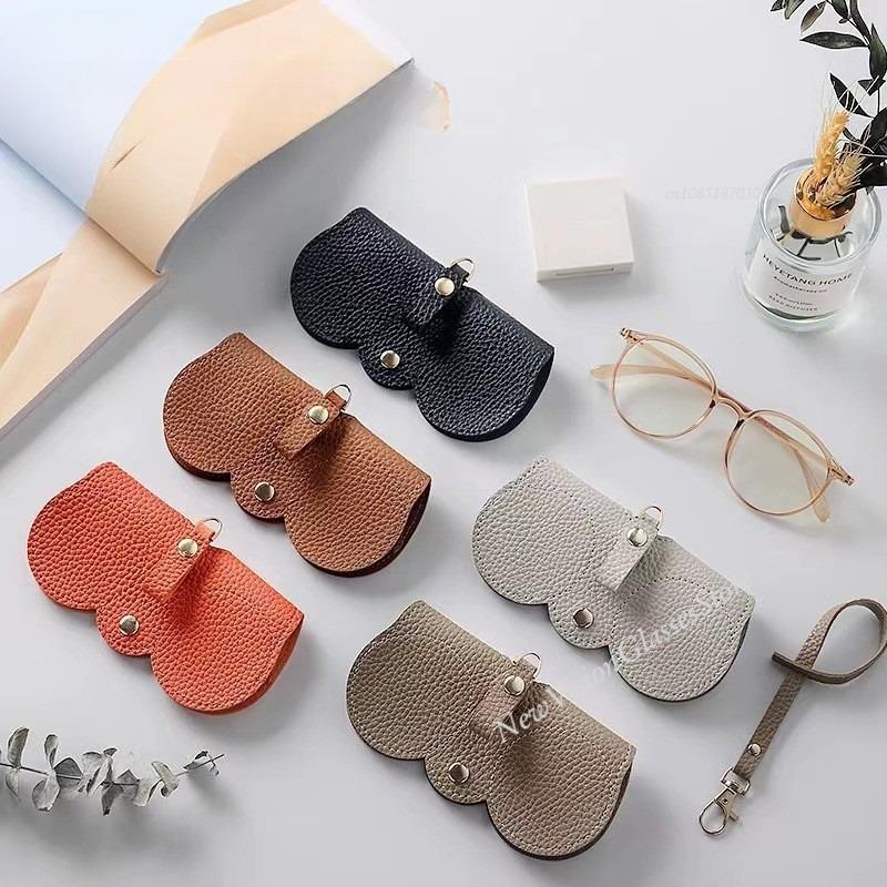 PU Leather Eyeglasses Storage Bag Fashion Lanyard Sunglasses Protective Case Portable Eyewear Pouch