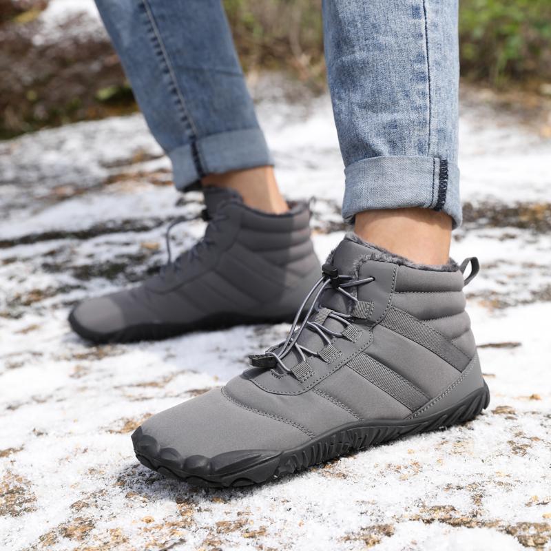 Plush Outdoor Hiking Sneakers Winter Warm Climbing Shoes Unisex High-top Snow Boots Ankle Booties Anti-slip Cotton Shoes