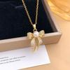Necklace New Butterfly Zircon Necklace Accessories Women's Exquisite Versatile Premium Small Fresh Versatile Titanium Steel Accessories