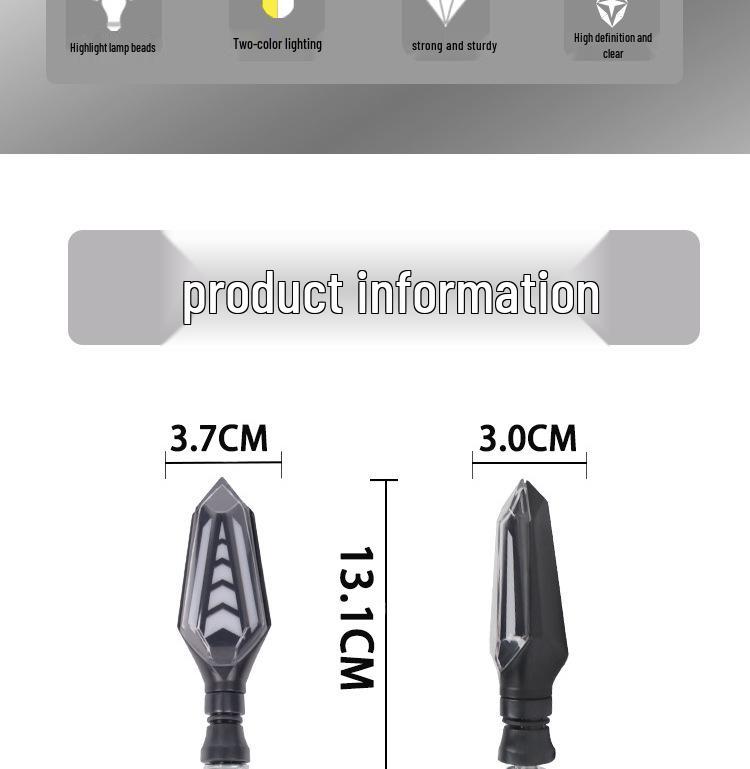 LED Flowing Water Turn Signal Lights for Off-Road Motorcycles - 12V Arrow Design.