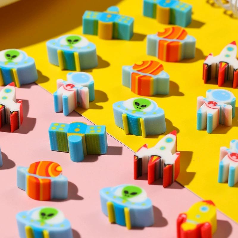 Random Mixed Style Cute Mini Eraser 20/40/100/200PCS Little Animal Fruit Cake Erasers Stationery Party Favors Carnival Gifts ZYF