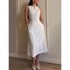 Stock 2025 Summer New European and American Cross-Border Foreign Trade Women Clothes Sleeveless Button Waist Hugging Temperament Fashion Dress Female