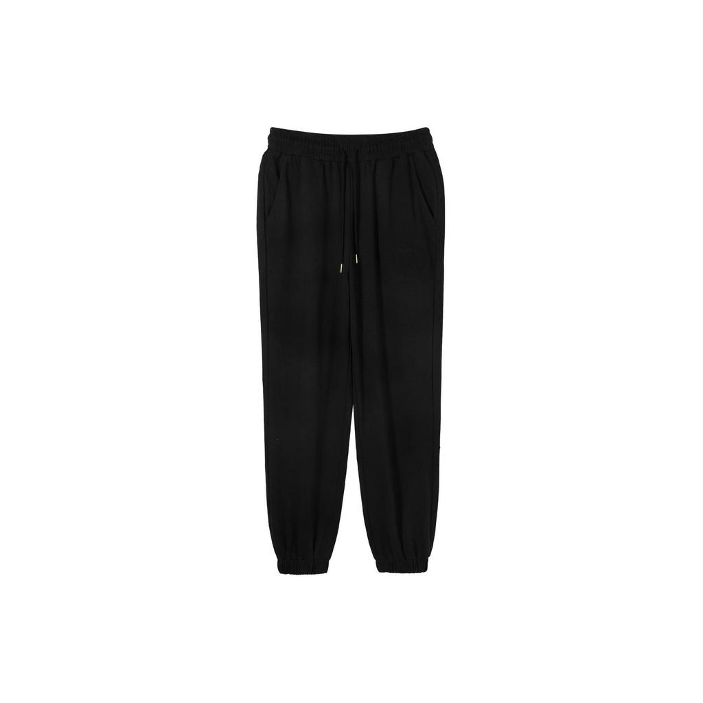 Puma CC Knit Pants Solid Color Embroidered Logo Drawstring Mid Waist Cuffed Casual Pants Unisex pants Black 539625-01