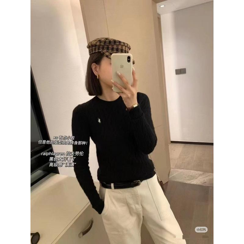 Suéter Pulôver de Gola Redonda EastRogue para Casais no Outono e Inverno, Suéter de Lã Tricotado em Cabo com Cavalo Pequeno, Moderno e Versátil.