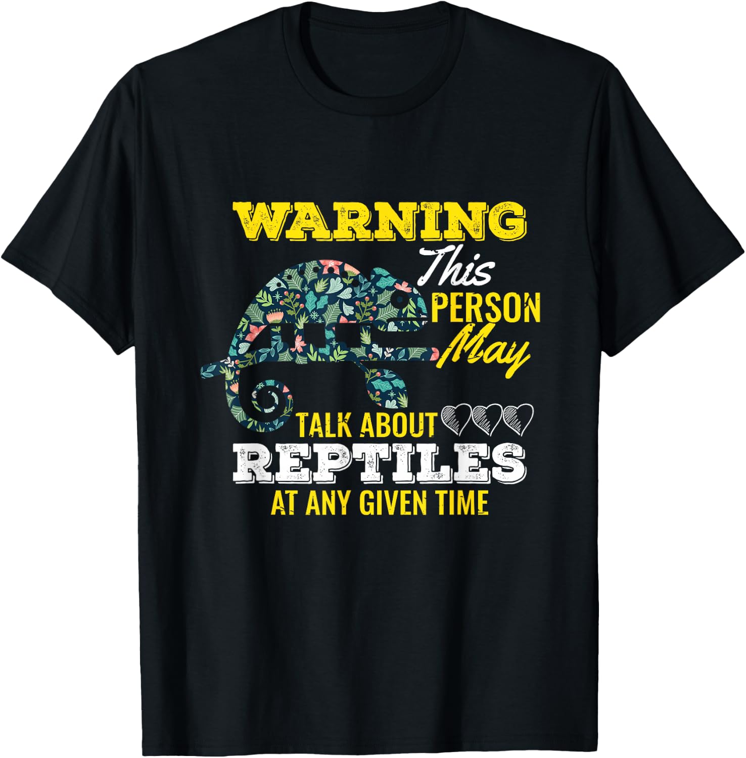 UAB KIDKIS Funny Reptile Lover T-Shirt - Unisex-Adults/Kids, Black, Short Sleeve, Small Unisex T-Shirt M