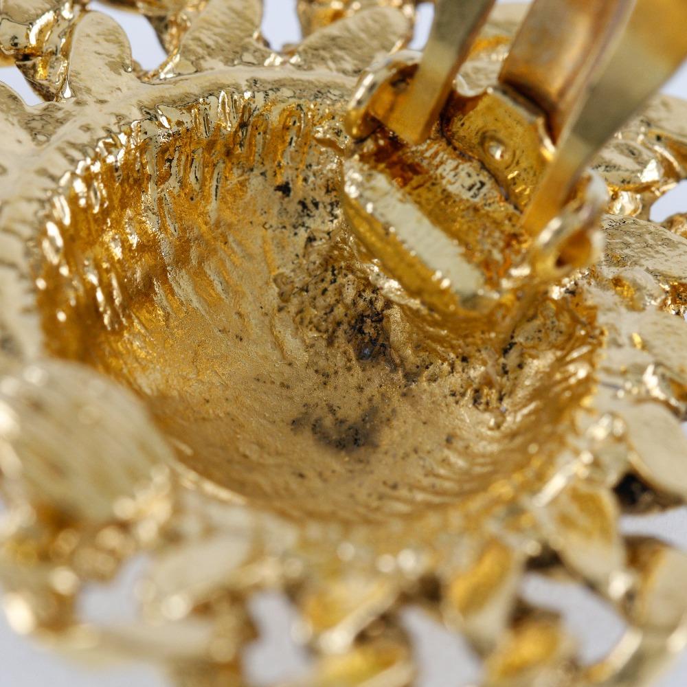 CHANEL COCO Mark Earring Matelasse Chain vintage Plated Gold 19.1g Women Used