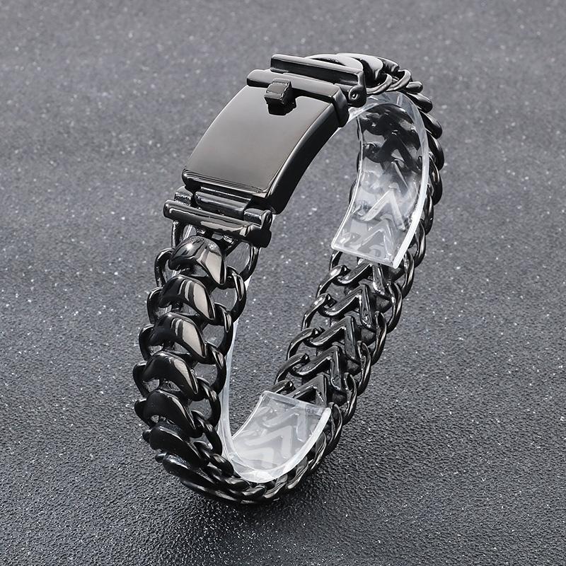 19mm Polished Cast Chain Men's Bracelet - Stainless Steel 316L - KB23390-D