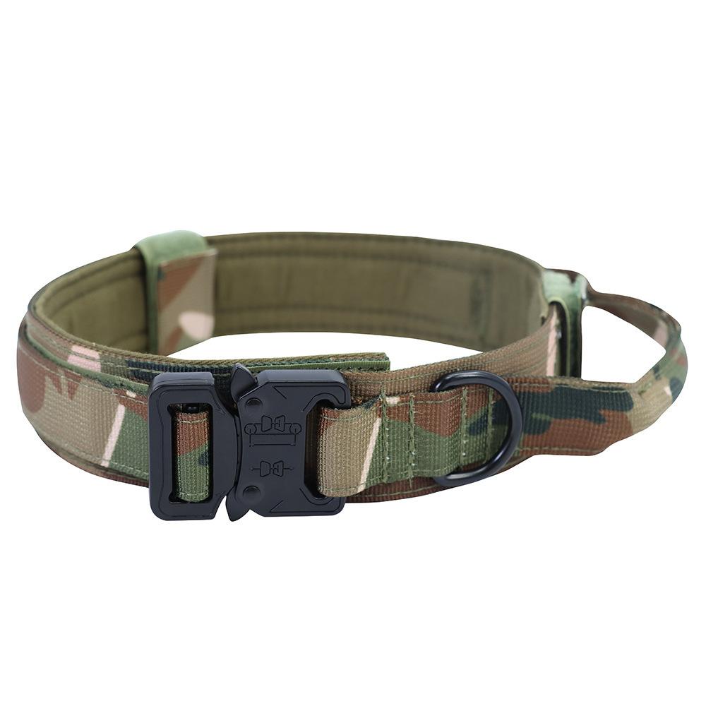 

Outdoor Tactical Dog Collar Leash Set, Durable Nylon Anti Pull Training Collar with Strong Traction for Medium Large Dogs M камуфляжный