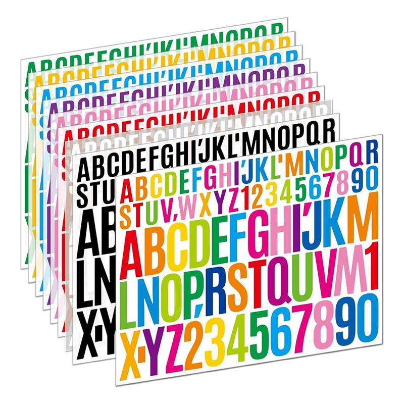 9 листов наклеек с буквами, самоклеящиеся виниловые наклейки с буквами, эстетичные, водонепроницаемые наклейки с буквами для бутылок с водой