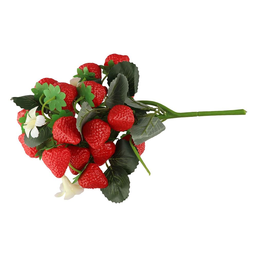 Lebensechte Künstliche Erdbeerstiele Plastik Simulationspflanze Frucht Schreibtisch