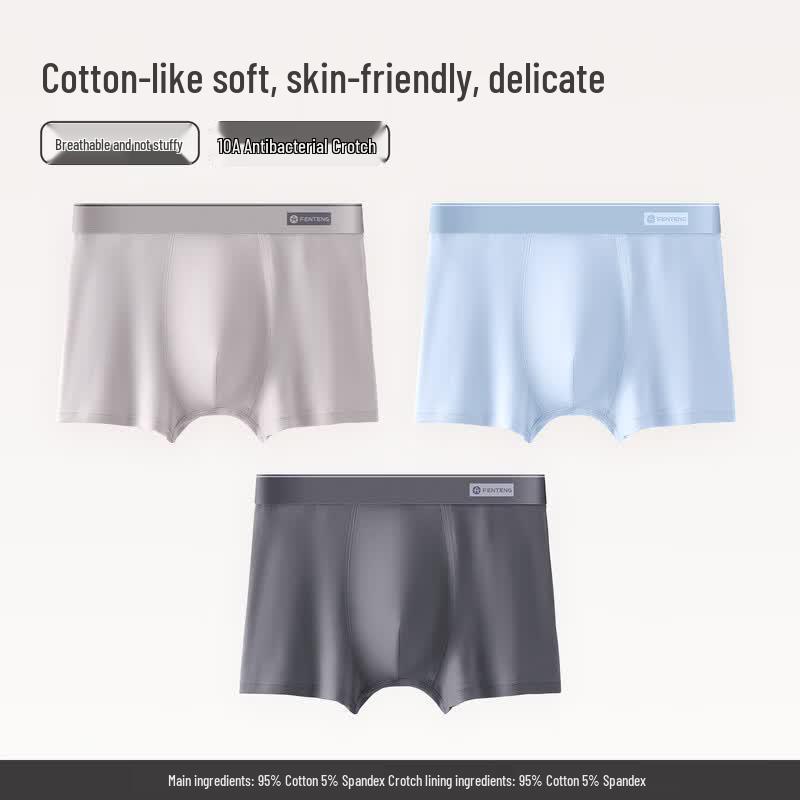 Fenteng Men's Breathable Antibacterial Cotton Boxer Briefs