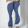 Men's Looped Sweatpants, Color-blocked Line Casual Pants, Men's Loose Pants
