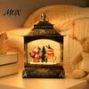 Warm Light Bedside Lamp Christmas Snow Globes with LED Light, Up Sphere Indoor Night Lantern, Battery/USB Powered Swirling Glitter Decorations