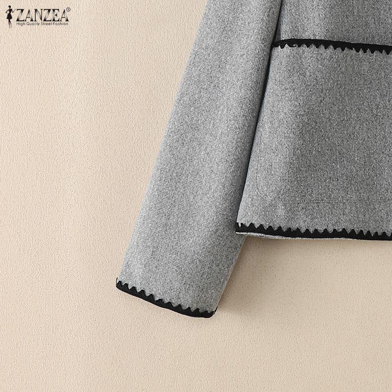 ZANZEA Lässige Damen-Cardigan-Jacken mit Umlegekragen und langen Ärmeln