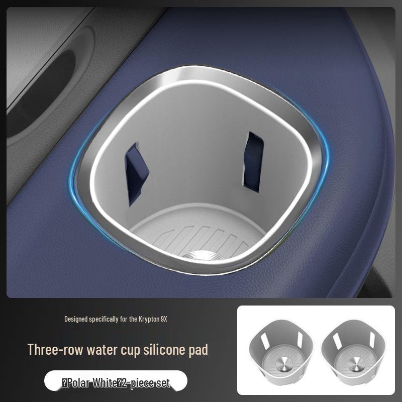 Zeekr 9X Three-Row Silicone Anti-slip Cup Holder Mat for Car Interior.