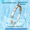 Titanium Steel Rhinestone Open Bangle with Eight-pointed Star Design - Fade-resistant Women's Bracelet