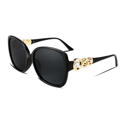 FEISEDY Polarized Pearl Sparkling Extra Large Fashion UV for B2821 Women's Sunglasses, Square, Frame, Designer, Protection, Sports, Fishing,