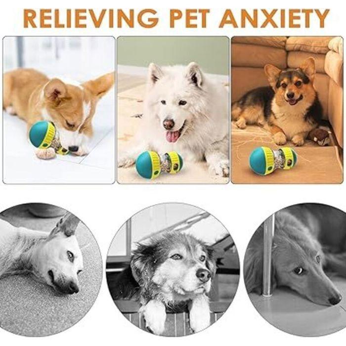 Jouet Interactif Chien Distributeur Friandises/Croquettes, boule nourriture intelligence tout chien .