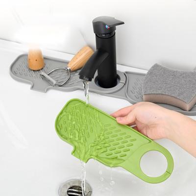 Drain Pad Easy To Clean Anti-splash Quick-drying Stain-resistant Reusable Silicone Faucet Drainage Mat
