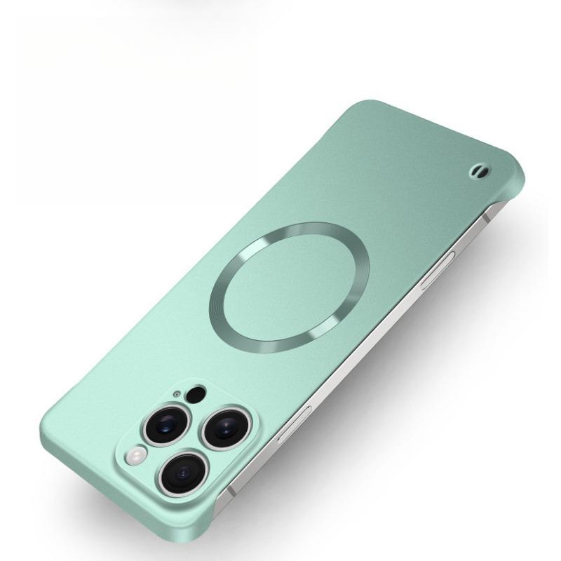 

Применимо к iPhone16proMax Безрамочный Чехол для телефона с магнитной адсорбцией Apple 15 Матовый Изысканное отверстие 14 Противоударный Защитный чехол iPhone12pro зелёный