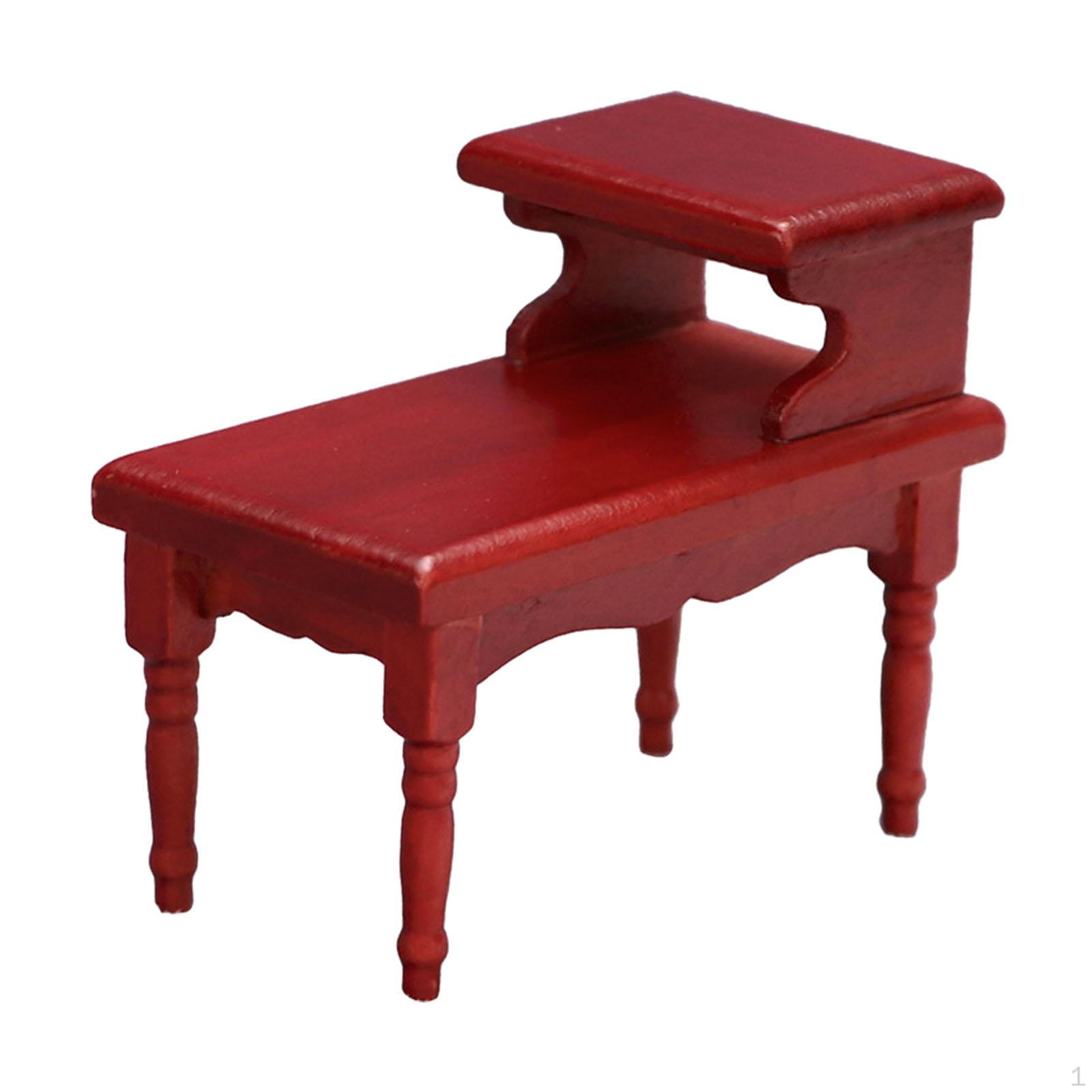 

Кукольный домик масштаба 1/12 двухъярусный чайный столик прикроватная тумбочка мебель ручной работы красный