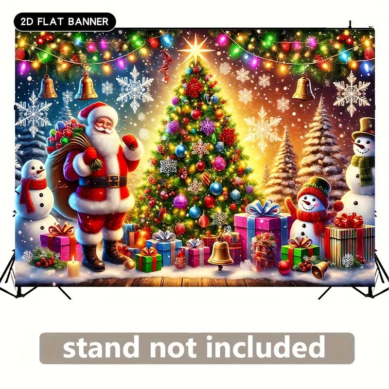The colorful party walls are decorated with snowflakes and Santa Claus figures making them ideal for parties family celebrations and