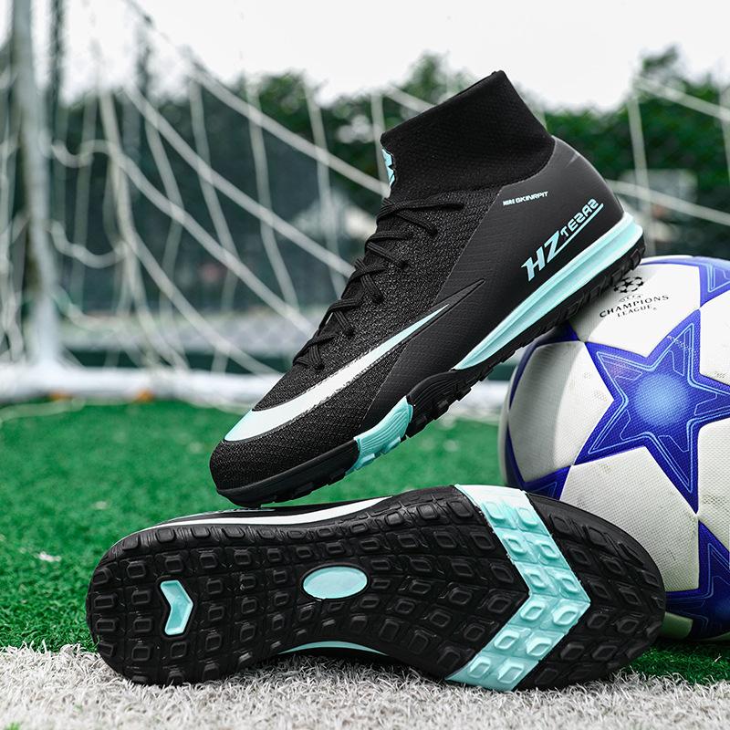 New high-top football shoes Men's and women's adult grass anti-skid competition training professional football shoes