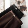 Women's Elegant High-Waisted Black and Gray Wool Blend Pencil Skirt - Autumn/Winter 2025 Collection