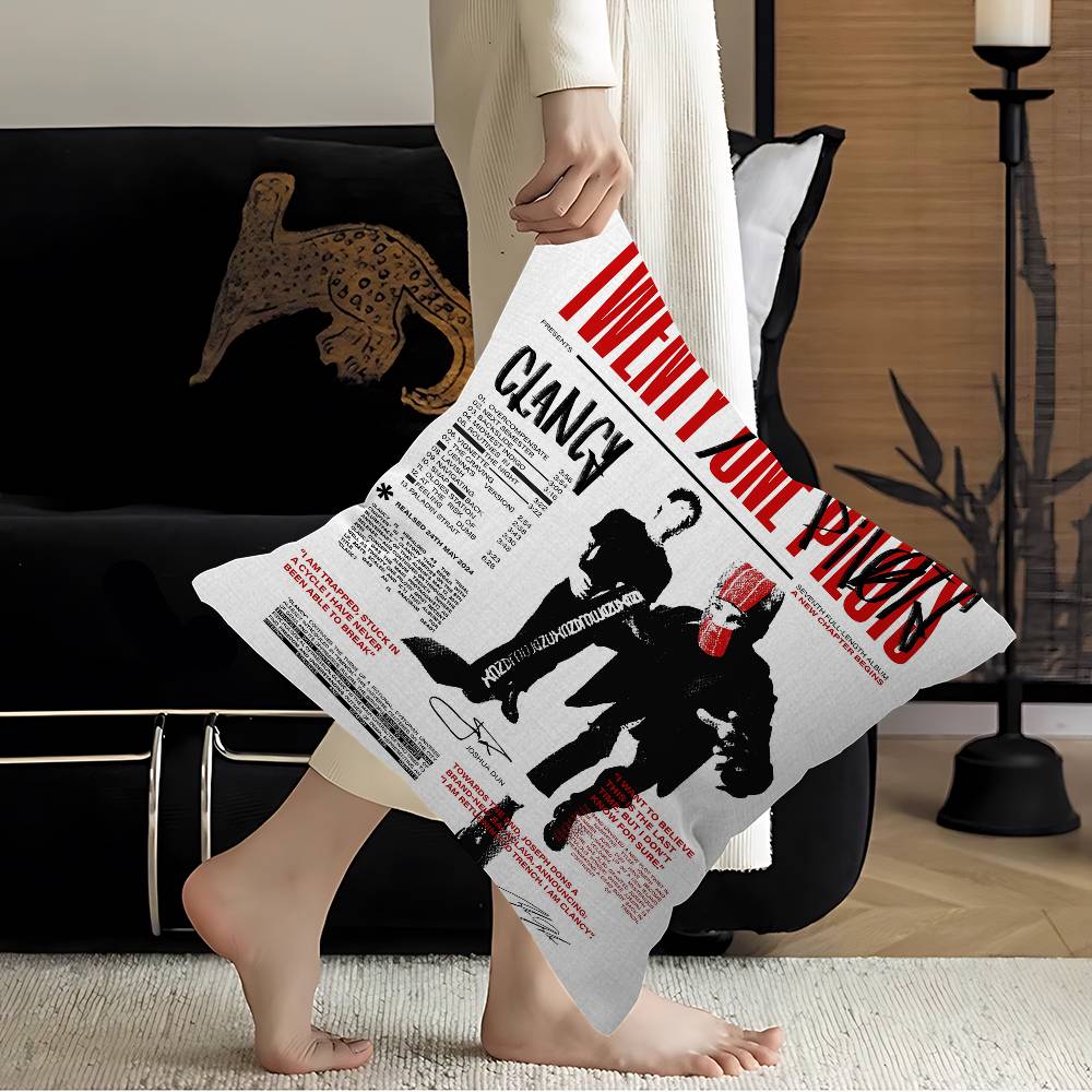 

T-Twenty One Pilots Band Personalized Pillow Cover Kids Bedroom Wild Party Decor Pillowcase kid Birthday shower Gift 12x12Inch