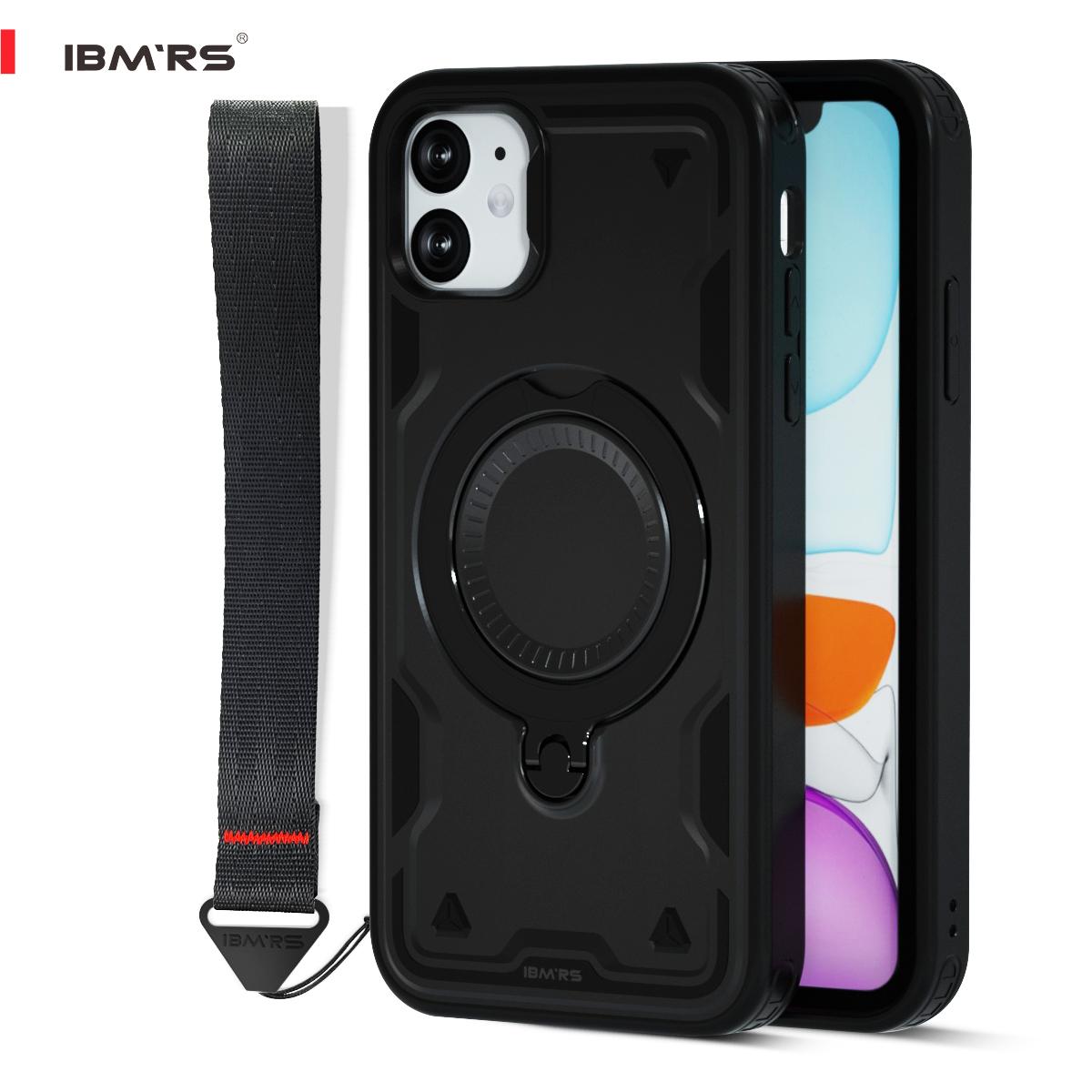 

Чехол IBMRS для iPhone XR противоударный [магнитный] с подставкой и шнурком | Совместимость с IBM RS чёрный