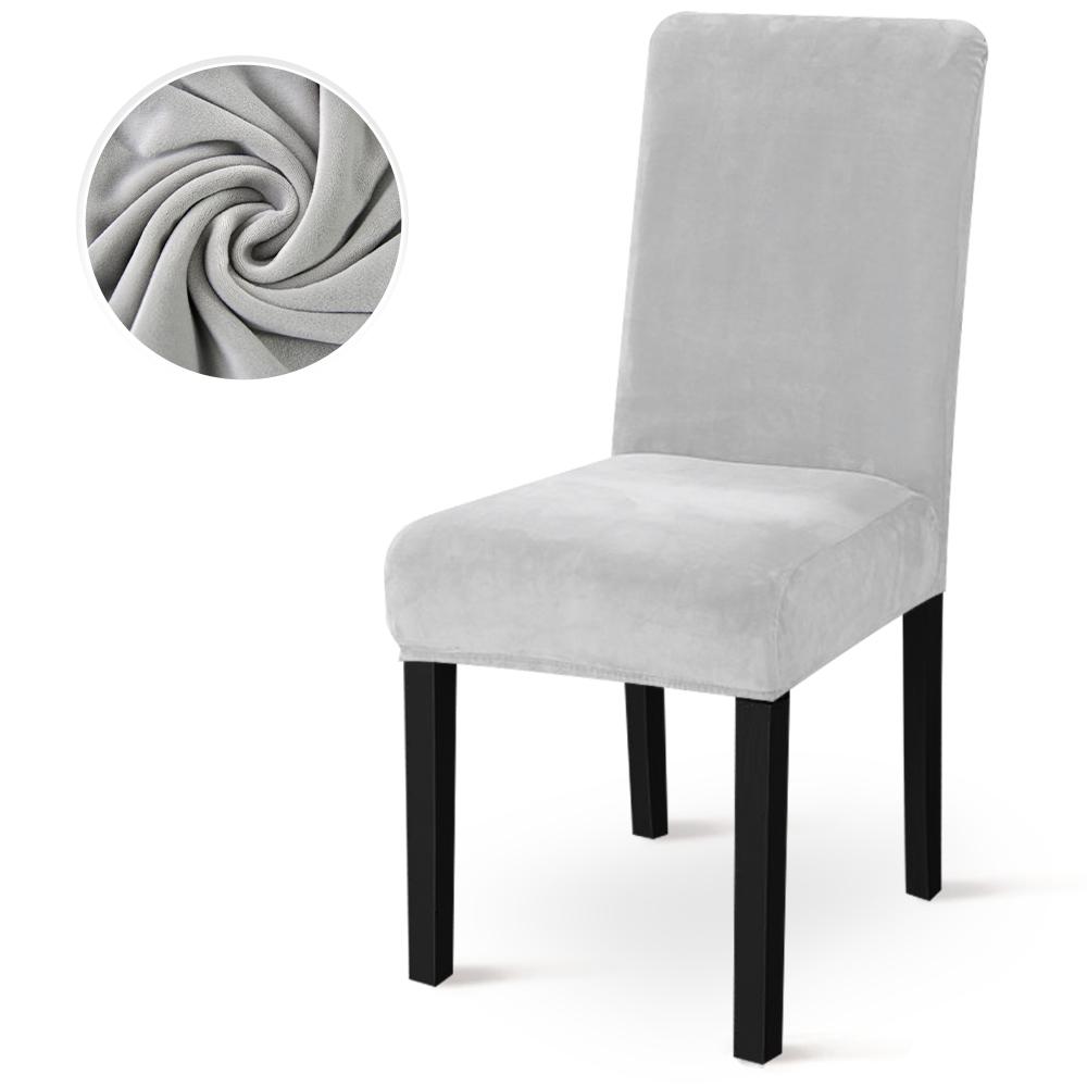 

Velvet Elastic Chair Cover Solid Stretch Furniture Protector Anti-dust Soft Chair Covers Home Decor Applicable To Hotel Wedding 1pc