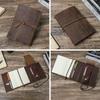 Vintage Crazy Horse Leather A5 Paper Notebook Leather Case Strap Handmade Multi-Card Office Stationery Storage Bag