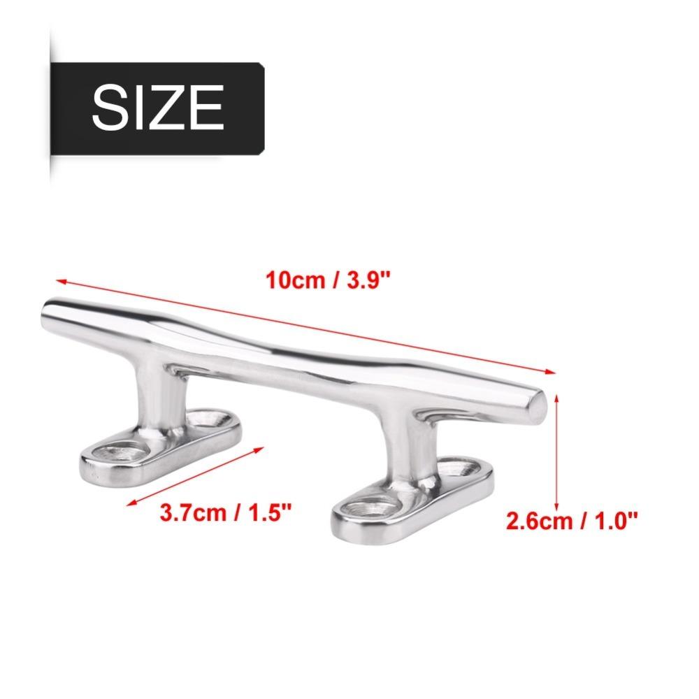 Rope Cleat 4Inch Boat Cleat 316 Stainless Steel Heavy Duty Marine Cleat Hollow Base Cleat Dock Use