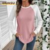 Women's Fashion Casual O-Neck Long Sleeve Blouses & Shirts