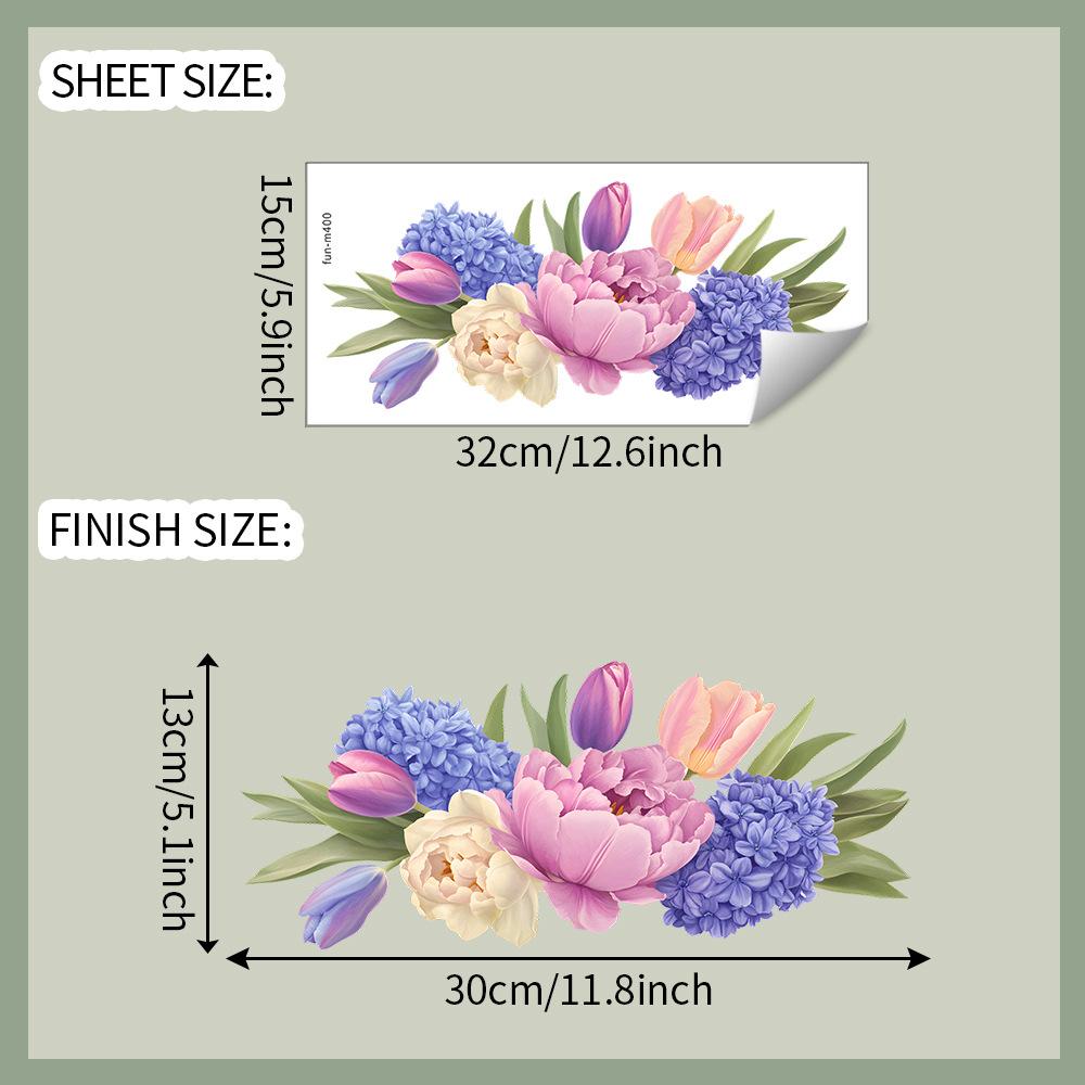 

Раскрашенные Цветы Листья Ванная Туалет Дом Украшение Декоративные Наклейки 15*32CM/fun-m400