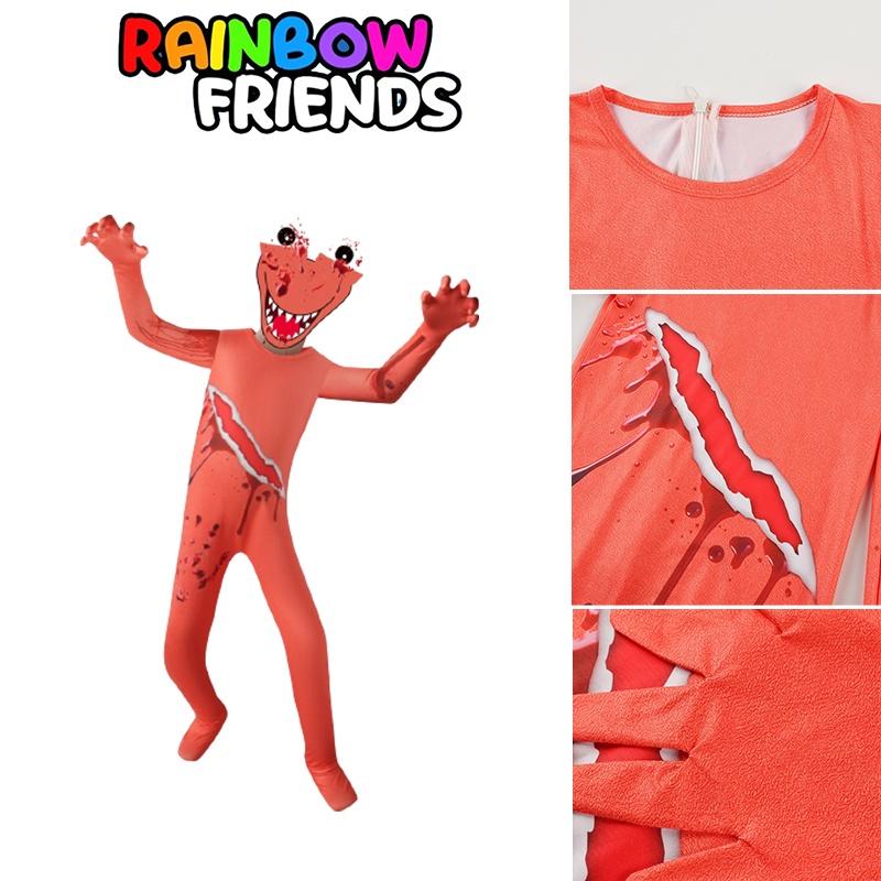 Roblox Rainbow Friends Orange Jumpsuit Kostüm für Kinder mit atmungsaktivem Polyesterstoff