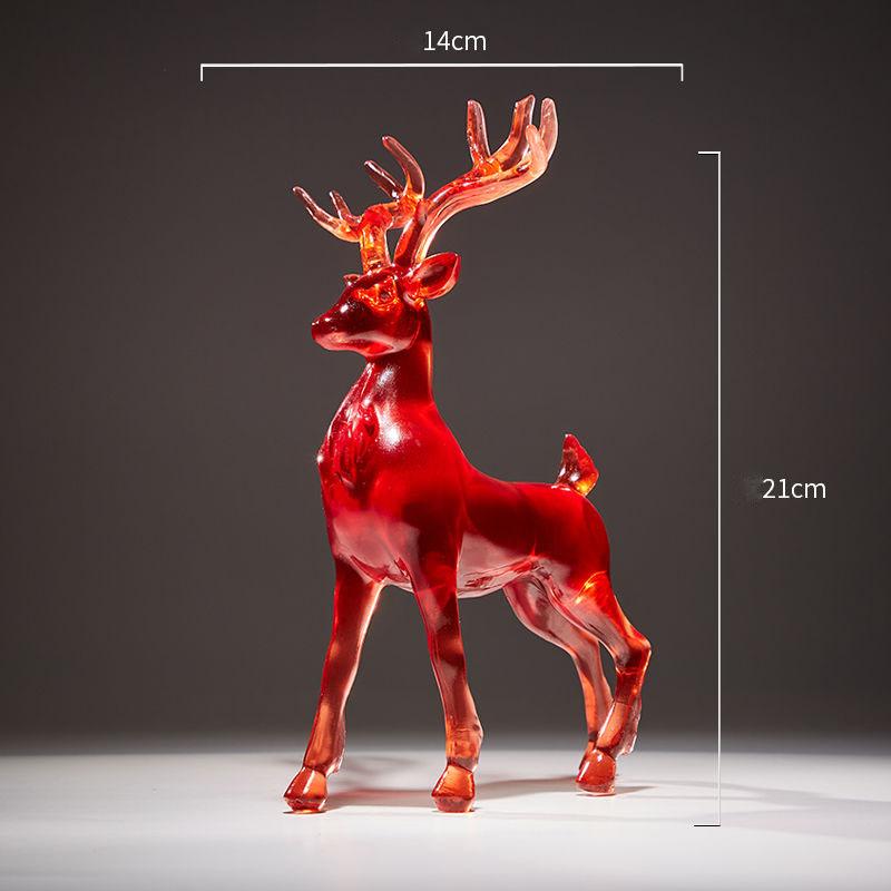 

Modern Wealth Deer Figurines Resin Decoration Home Room Bookcase Statue Ornaments Study Office Desk Sculpture Accessories Crafts