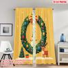 2pcs 2D Flat Printing Christmas Hot Curtains Christmas Wreath Snowman Deer Tree Digital Printed Polyester Drapes Party & Holiday