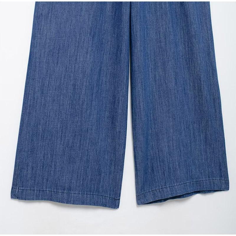 Fashion Women's Baggy Jeans Elegant High Waist Pocket Wide Leg Female Trouser 2025 Spring Lady Casual All-match Denim Pant New