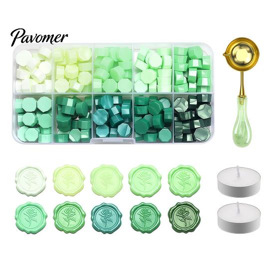 Envelope Sealing Set Wax Seal Kit, with Beads Spoon And Candles, Craft Supplies for Beginners DIY Stamp Wedding Invitations Envelopes Personalized