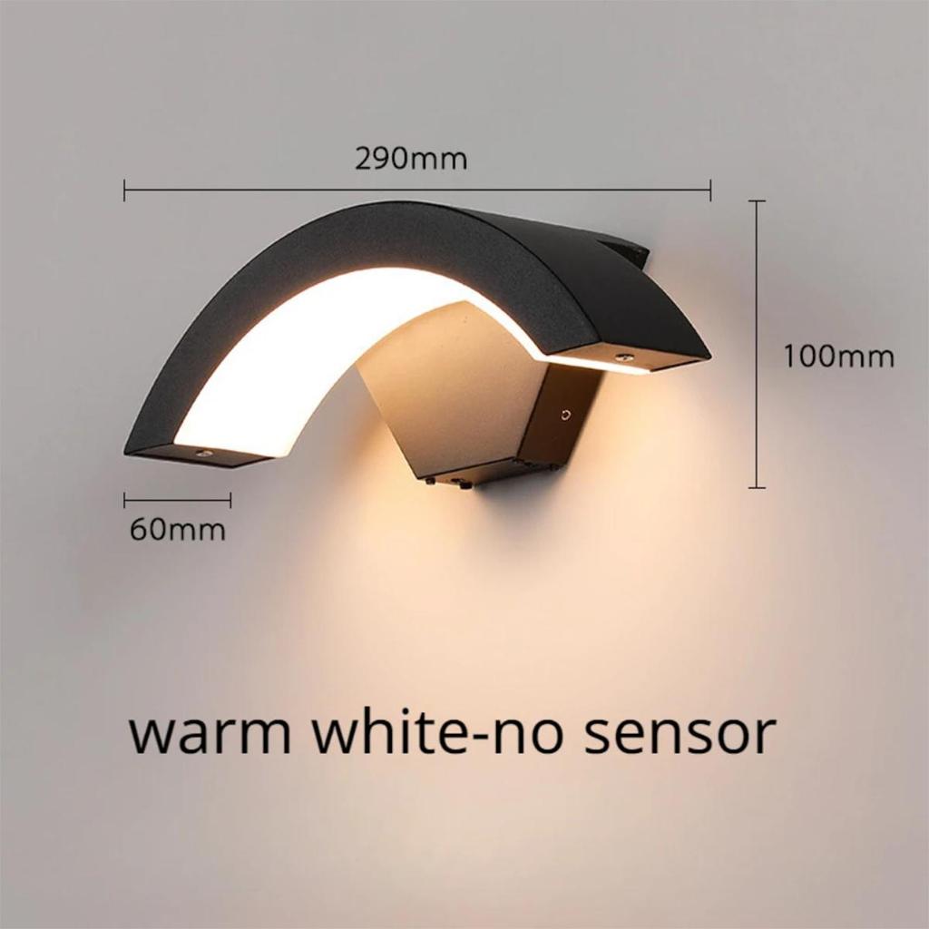 Moon Shape Wall Lamp Light Wall Mounted Led Waterproof Warm White Motion Sensor Aluminum Soft Light Sconce Flicker Free Lighting