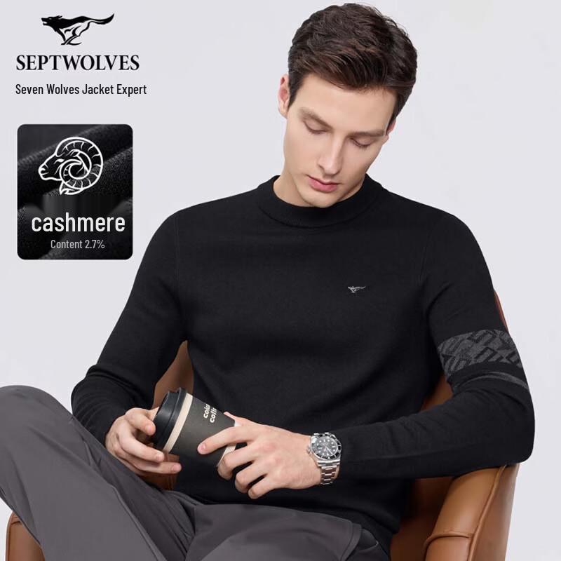 

SEPTWOLVES Men s Winter Wool Blend Round Neck Pullover Sweater 2XL / 54A