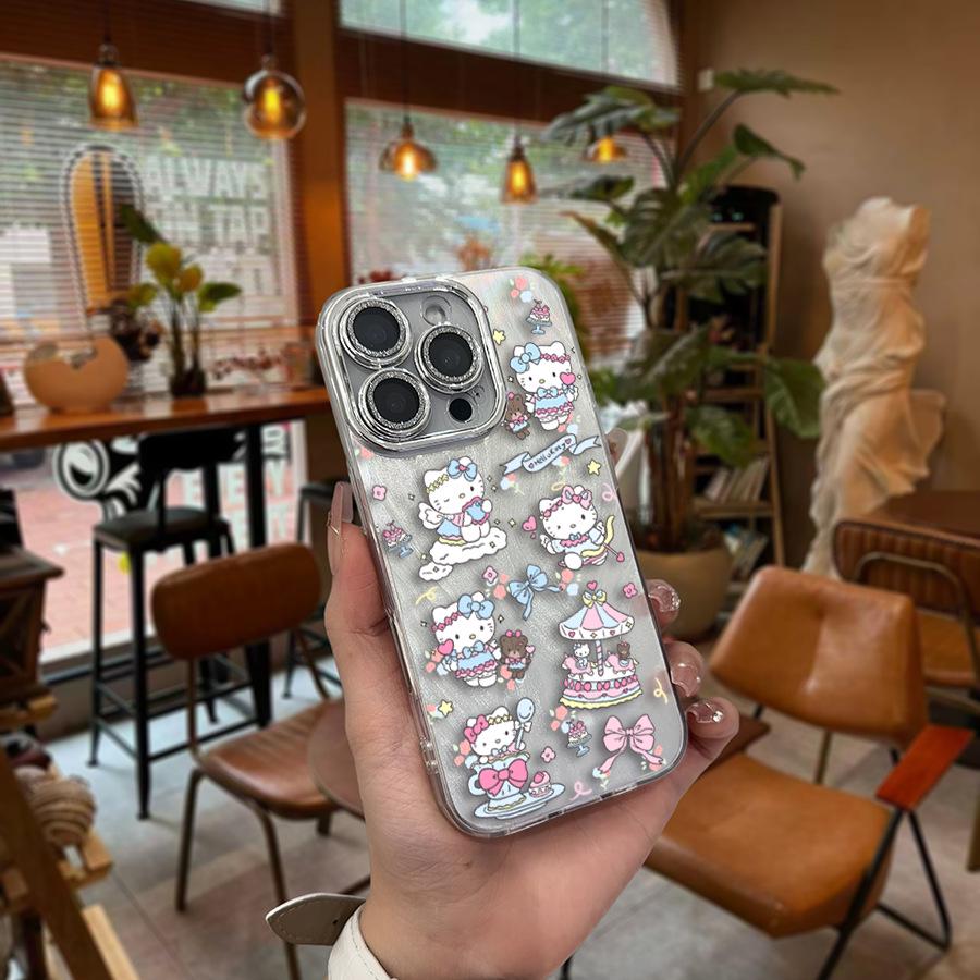 Silbernes Hello Kitty iPhone 16 Hülle