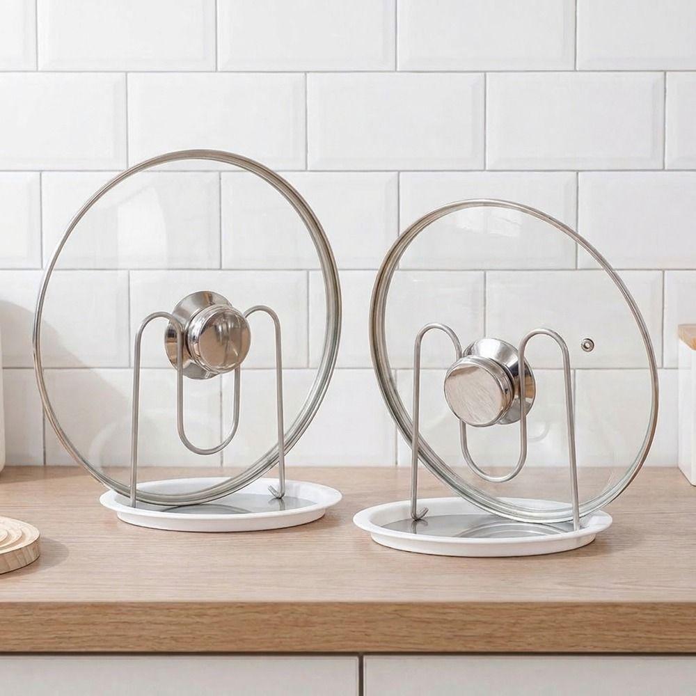 Folding Pot Lid Holder Stainless Steel Pot Lid Stand Pan Cover Shelf Spoon Rest  Restaurant