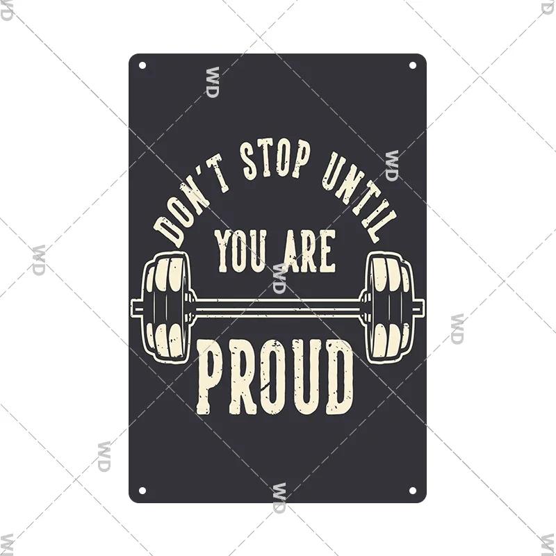 Gym Retro Metal Tin Sign Fitness Funny Vintage Iron Poster Exercise Motivation Quote Home Bar Pub Garage Man Cave Decor Gifts