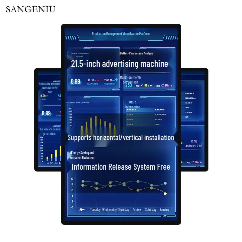 SANGENIU Wall-Mounted Digital Advertising Displays CN Plug (adapter Included)