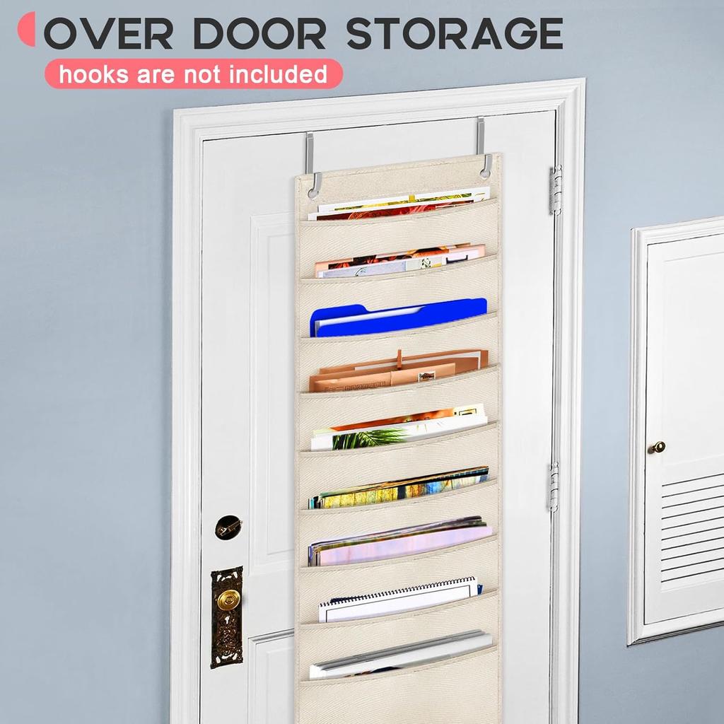 Vowcarol 9 Pocket Wall File Organizer, Magazine File Holder, Mail Organizer Wall Mount