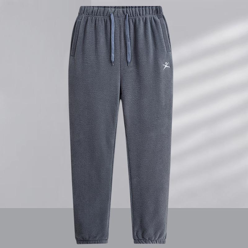 Men’s Spring/Autumn Fleece Sports Pants: Outdoor, Warm, Plus Size, Casual Trousers