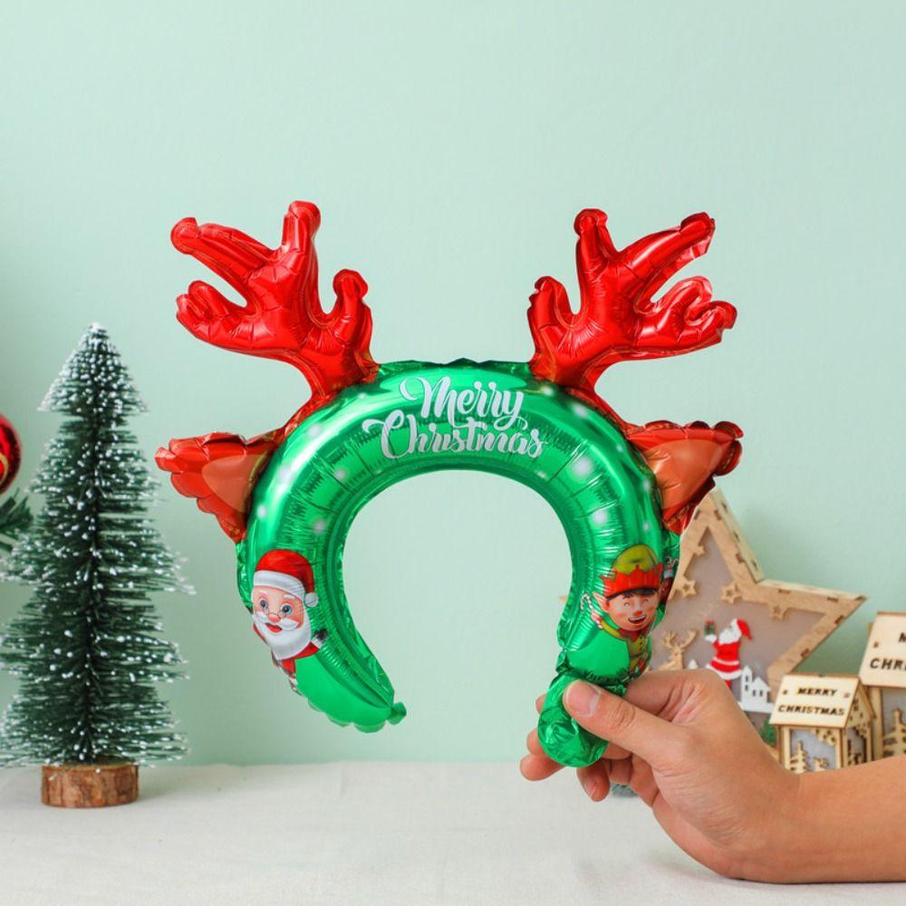 Thickened Christmas Balloon Headband Leak-proof Aluminum Film Balloon Hair Band Balloon  New Year